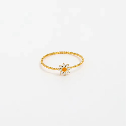 🌼 Daisy Enamel Ring
