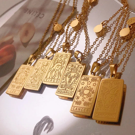 Zodiac/Star sign necklaces in High-end Stainless steel 18K Gold plated.